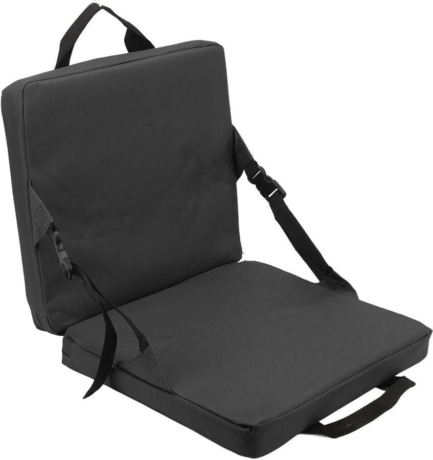 Foldable Chair Cushion Comfortable Outdoor Back Cushion for Ball Course (Black)