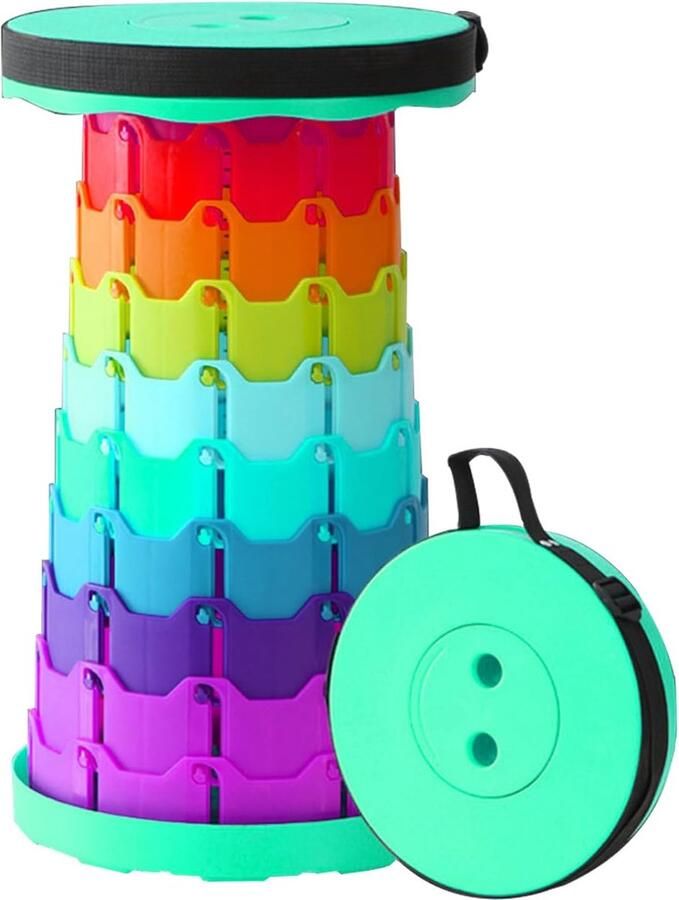 Folding Stool Height Adjustable Foldable Stool for Camping BBQ Kitchen Tool Room Children Load 200 kg