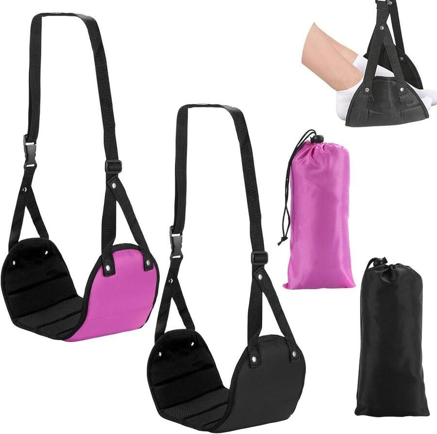 Footrests Plane Hanging Foldable Airplane Gadgets Foot Hammock Portable Travel Laying Mat Tarpaulin Office Dormitory Plane Set of 2