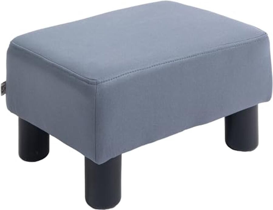 Footstool Microvezel – Kleine Rechthoekige Sofa Kruk voor Woonkamer en Slaapkamer Grijs