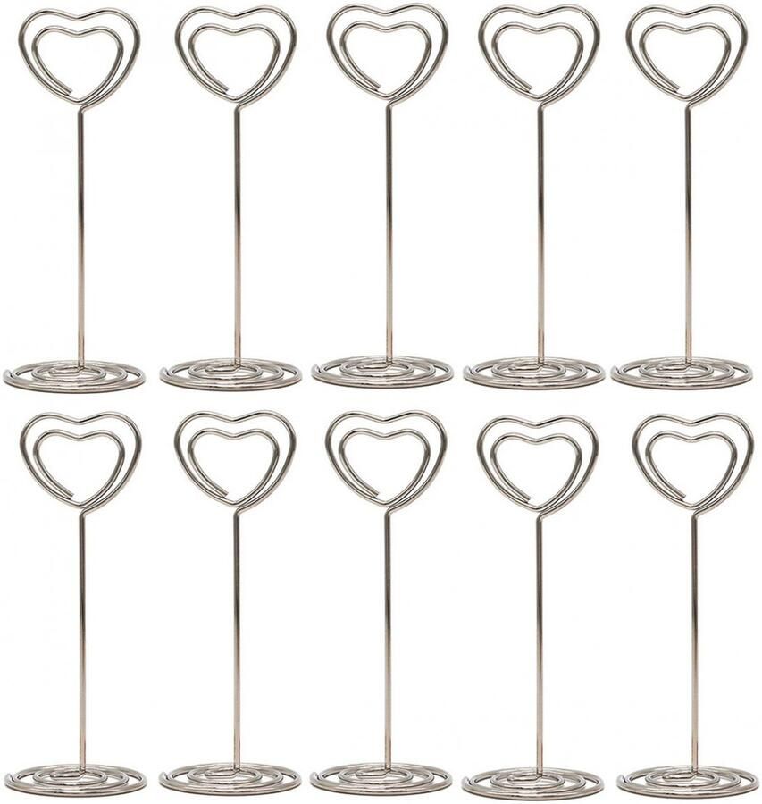 Fotohouders clip fotoclip 10 stuks Tafelkaarthouder Naambordje -hart memoclip fotostandaard plaatskaarthouder tafelnummerhouder kaartenstandaard tafel voor kantoor bruiloft