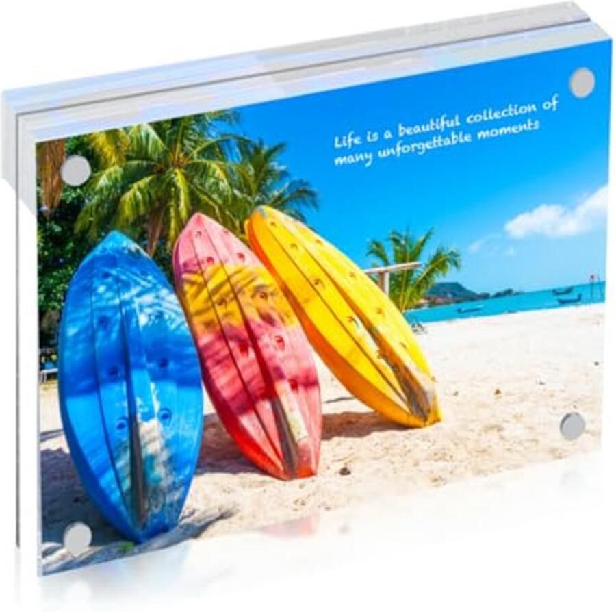 Fotolijst 10X15 CM Dubbelzijdig Transparant Lijstloos en Modern Fotolijstje voor Bureau Presentatie