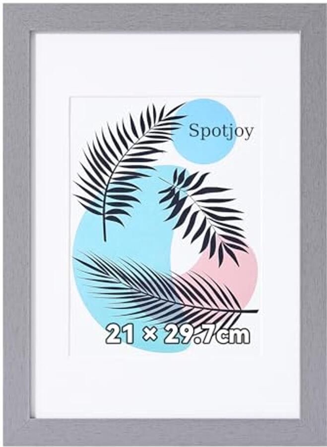 Fotolijst 21 x 29 7 cm DIN A4 MDF-frame met acrylglas voor tafel- en wandmontage echt hout passe-partout documentenframe in zilver