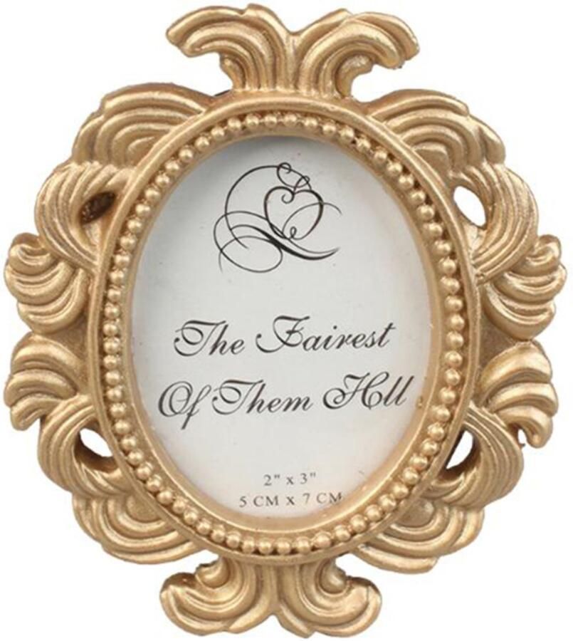 Fotolijst antieke fotolijst vintage fotolijst voor op het bureau en aan de muur fotolijst voor bruiloftsdecoratie 6 3 x 4 5 cm kleine ovale fotolijst goud