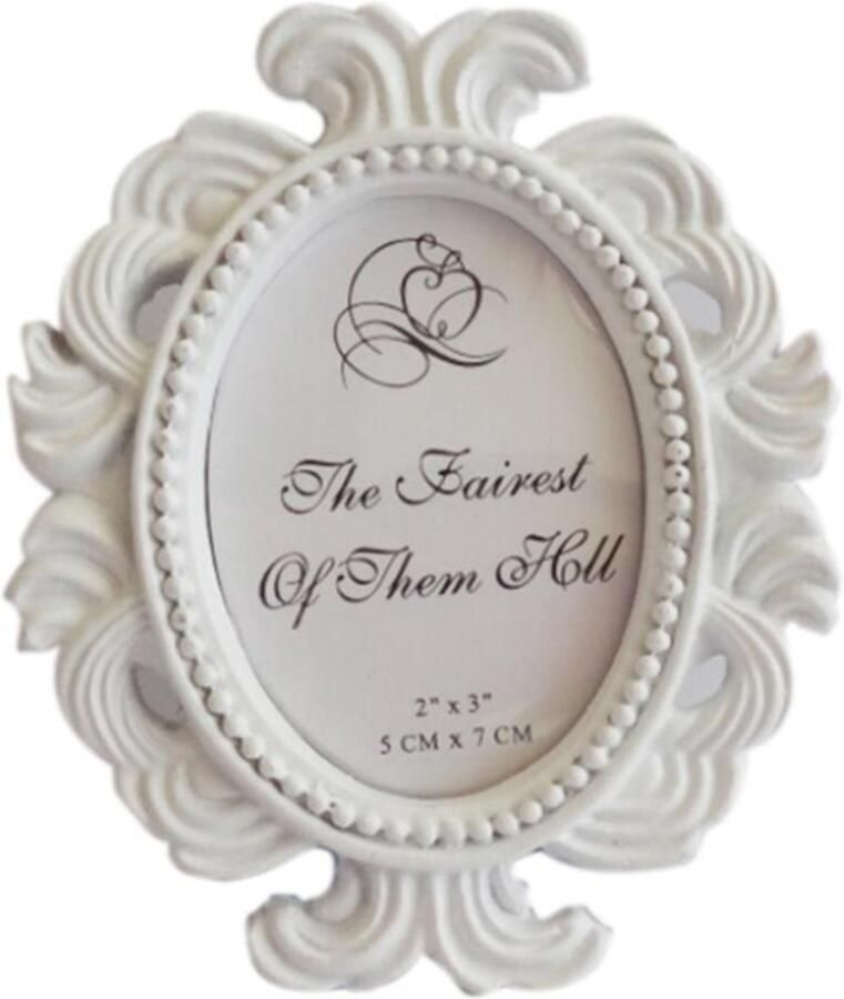 Fotolijst antieke fotolijst vintage fotolijst voor op het bureau en aan de muur fotolijst voor bruiloftsdecoratie 6 3 x 4 5 cm kleine ovale fotolijst wit