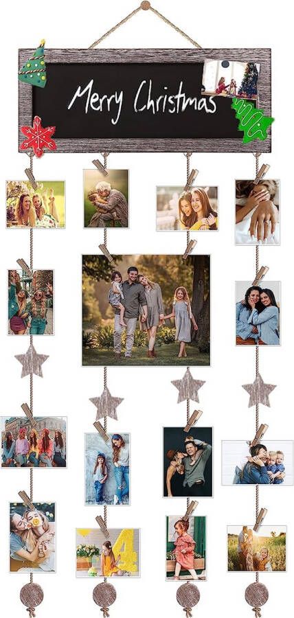 Fotolijst collage fotowand moederdagcadeaus voor moeders vrouwen collagefoto's fotolijst om op te hangen fotobord hout rustieke lijst voor woonzaal wanddecoratie met tafel