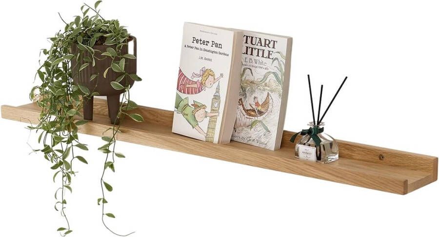 Fotolijst hout 60 cm eiken rek massief zwevend rek wandrek kruidenrek rek hangrek ideaal voor woonkamer slaapkamer badkamer