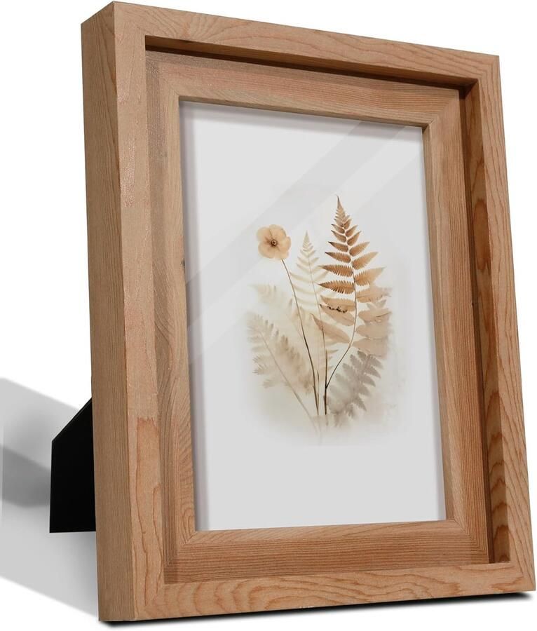 Fotolijst van 13 x 18 cm rustieke houten fotolijst voor horizontaal verticaal muur of bureau decoratie collageen houten frame voor Kerstmis verjaardag cadeau met HD-glas
