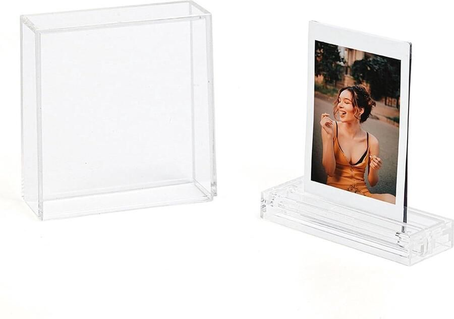 Fotolijst voor op het bureau Transparant Dubbelzijdig Geschikt voor Mini Foto's Compact formaat