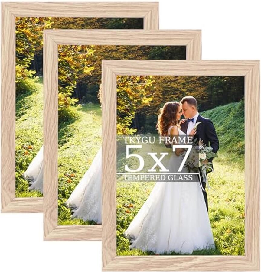 Fotolijst Woodgrain Set van 3 voor Rustieke Interieurs 12 7 x 17 8 cm Kunstframes voor Wand en Tafel
