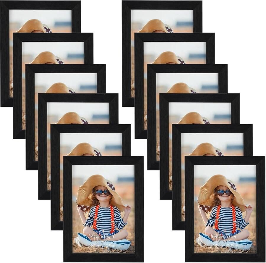 Fotolijsten 13 x 18 cm Zwart 12 stuks Tafel- en wanddecoratie