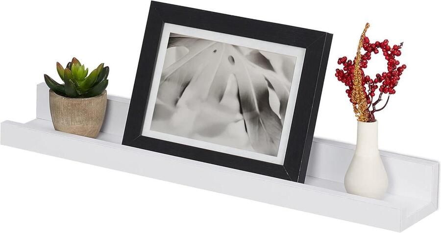 Fotoplank wandplank voor decoratie 1 stuk wit MDF 48 cm