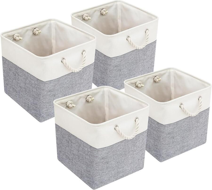 Fraaie Opvouwbare Opbergdozen Set van 4 voor Huis en Kantoor 28 x 28 x 28 cm