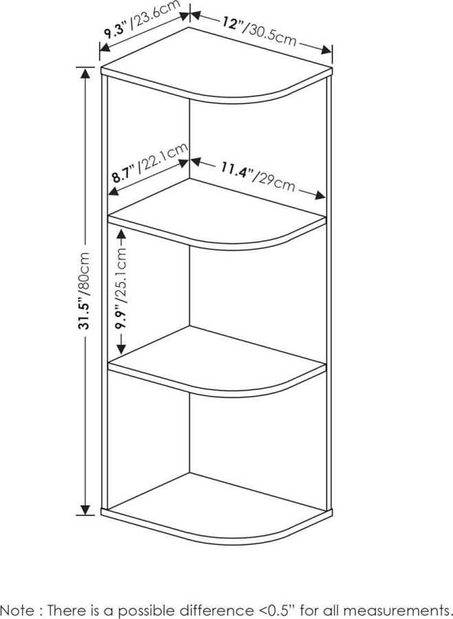Franse eiken boekenkast met 3 niveaus en open planken