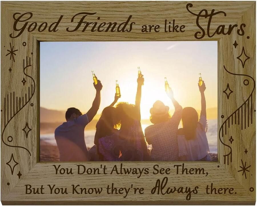 Friends Foto Lijst Houten Foto Lijst Persoonlijke Quote Fotolijst Herinnerings Tafel Top Keepsake Verpakking 10cm x 15cm Foto Cadeau voor Beste Vrienden Beste Vriendin Klasgenoot Verjaardag