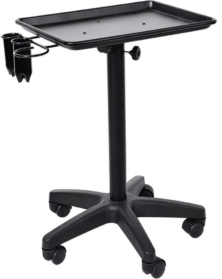 Friseurwagen Friseur Trolley Aluminium Rollen Salon Wagen für Friseursalon Spa Haartablett Färbung mit Rollen Schönes Friseurwagen Trolley Schwarz