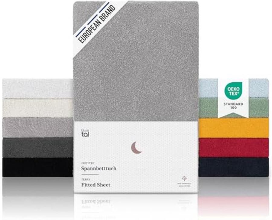Frote Hoeslaken 120x200 cm Oeko-Tex Gecertificeerd Zachte Tension Sheet voor Matrassen tot 25 cm Grijs