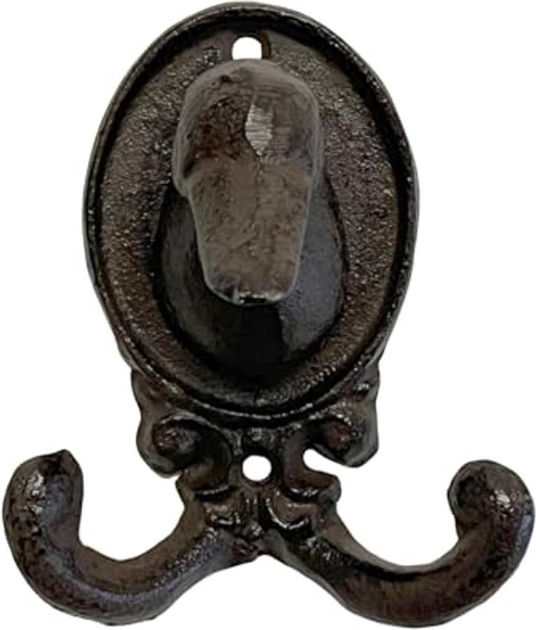 FTWDesign eend dierenkop kapstokhaak gemaakt van gietijzer