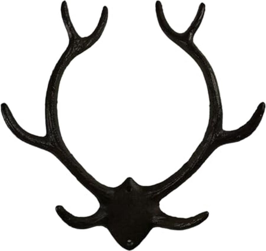 FTWDesign kapstokhaak hertengewei decoratieve jachtkapstokhaak van gietijzer