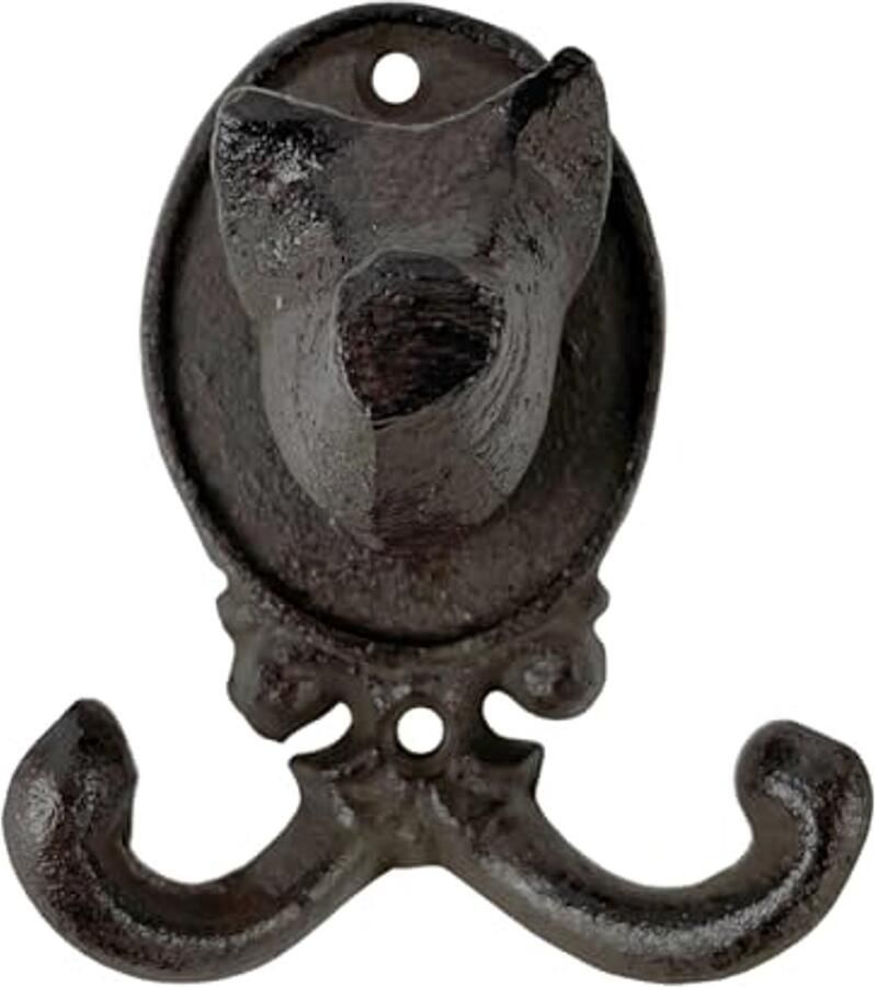 FTWDesign varkensdierenkop kapstokhaak van gietijzer