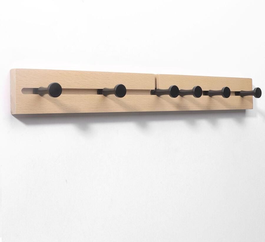 Fugoviin kapstok verplaatsbare kapstokhaak zwart moderne wandkapstokhaak kapstok met 6 verplaatsbare haken voor jassen mantels sjaals handtassen en meer