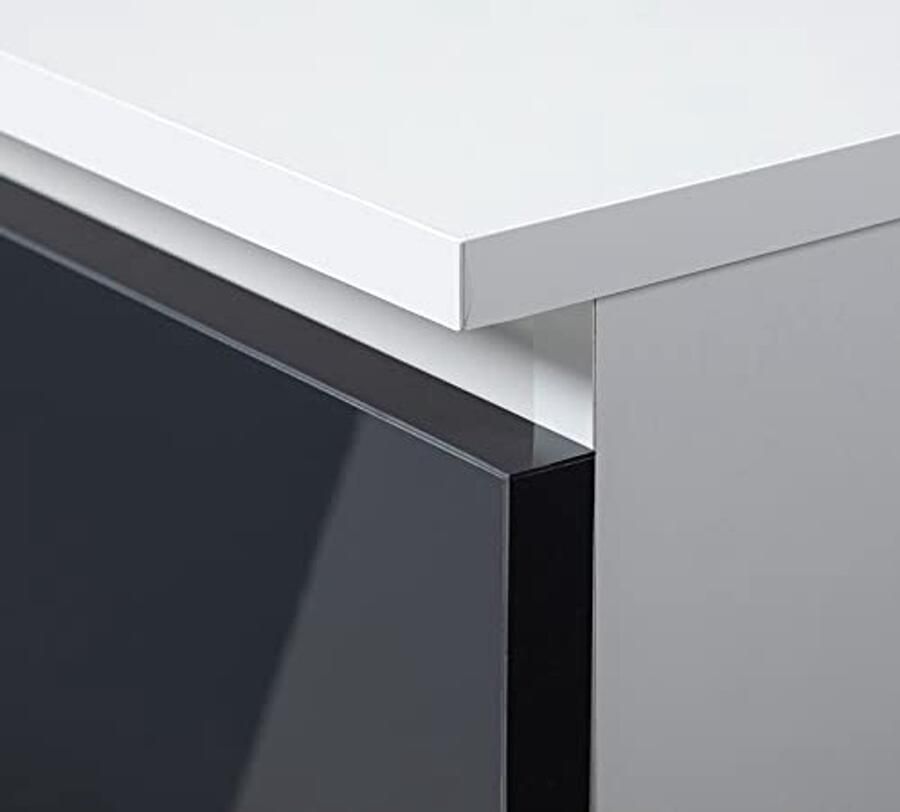 Functioneel Bureau met 4 Laden Ergonomisch Ontwerp Hoogwaardige Kwaliteit Wit & Grafiet