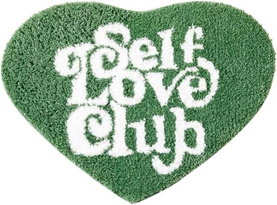 Funky Hartvormige Tapijt voor Slaapkamer en Badkamer Wasbaar en Antislip 90 x 100 cm