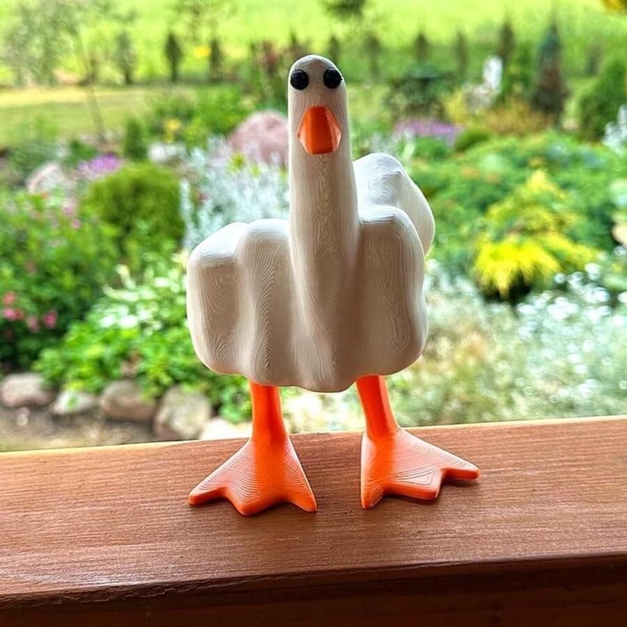 Funny Middle Finger Duck Figurine Duck You Novelty Gift Playful Resin Decoration Item voor Thuis en Kantoor Art Sculpture Ornament voor Bureau en Interieur