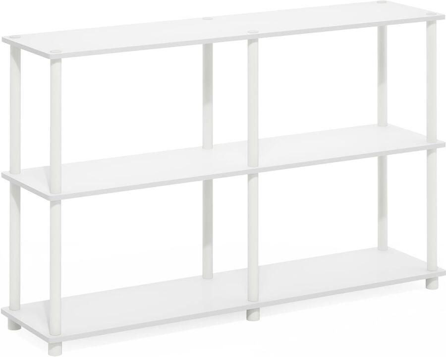 Furinno Turn-n-tube 3-laags Dubbele Boekenplank Wit 120cm