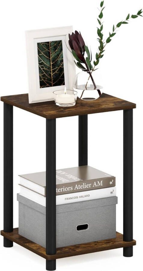 Furinno Bijzettafels Set van 2 Ruimtebesparende en Stijlvolle Nachtkastjes