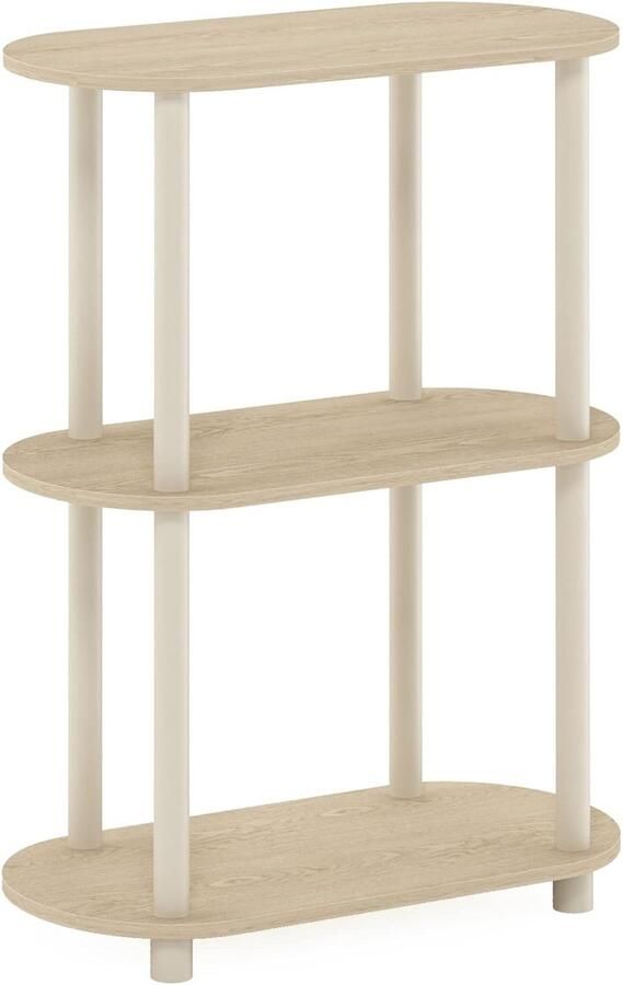 Furinno Turn-N-Tube 3-Tier Ovale Zijplank Bauhaus Eiken Beige