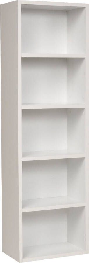 Furni24 Boekenkast met 5 vakken Archiefkast wit Kantoorkast 40x24x132 cm