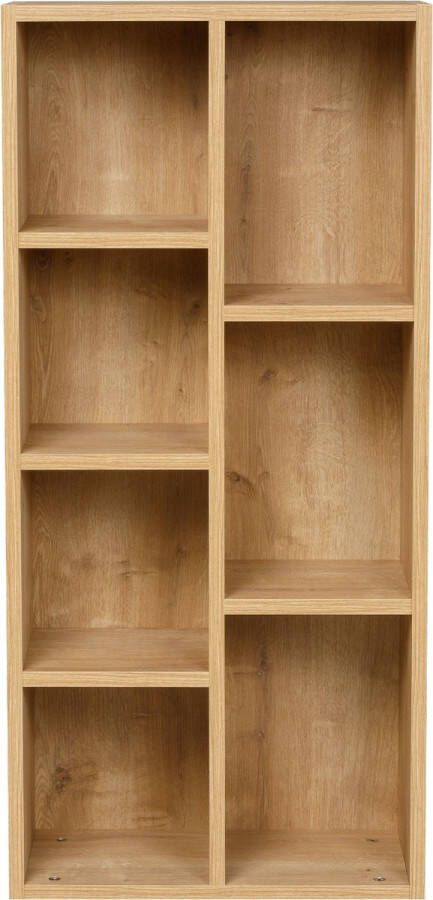 Furni24 Boekenkast met 7 vakken saffier eiken decor 49 5x24x106 cm