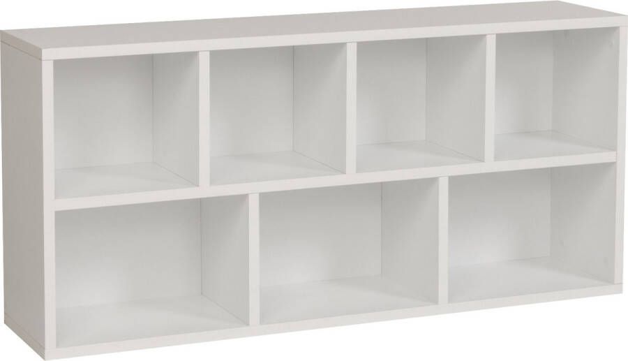 Furni24 Bücherregal mit 7 Fächern weiß 49 5x24x106 cm - Foto 2