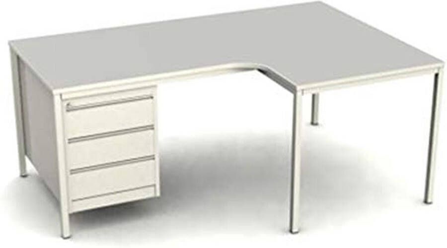 Furni24 Hoekbureau bureau computerbureau incl. onderbak grijs RAL 7035 (180 cm x 120 cm x 75 cm) hoek rechts - Foto 2