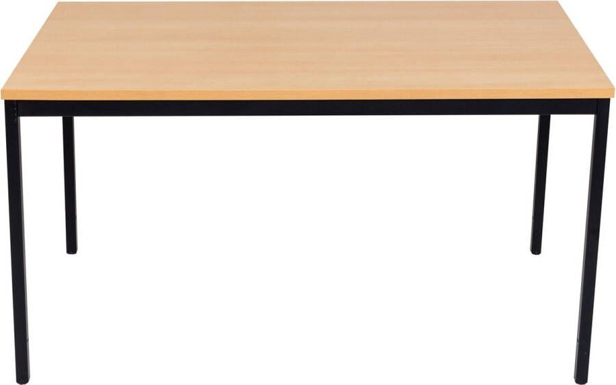 Furni24 Multifunctionele tafel 140 x 70 cm Computertafel Werktafel Bureau Eettafel in beuken decor zwart - Foto 2