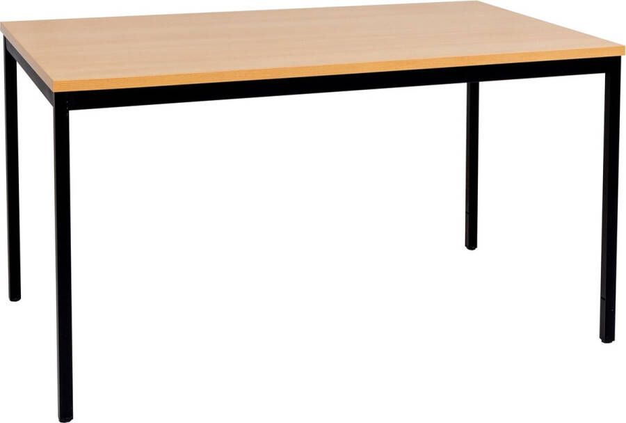 Furni24 Multifunctionele tafel 140 x 80 cm Computertafel Werktafel Bureau Eettafel in beuken decor zwart - Foto 2
