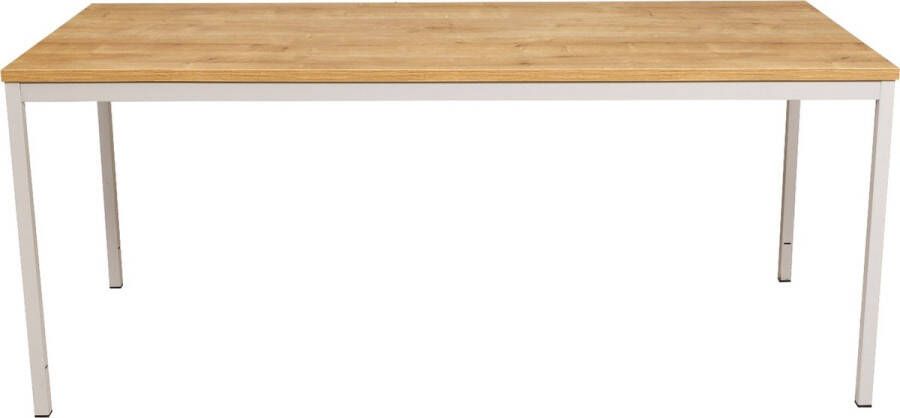 Furni24 Multifunctionele Tafel 160x80 cm Computertafel Werktafel Bureau in saffier eiken decor grijs - Foto 3