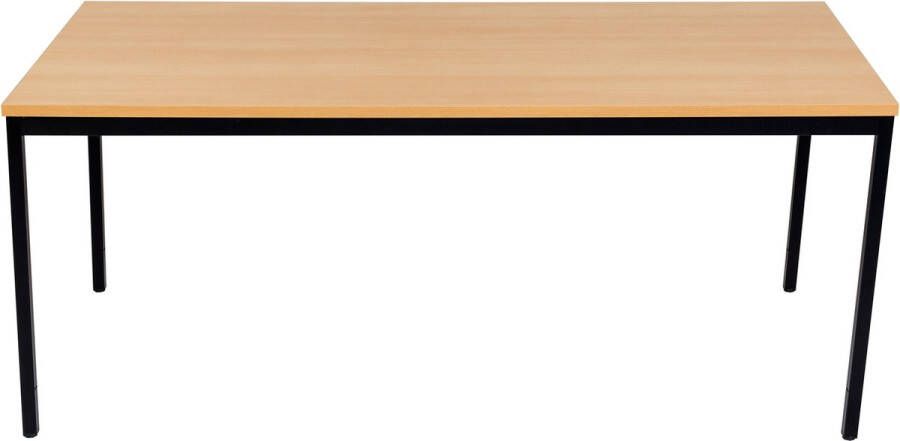 Furni24 Multifunctionele tafel 180 x 80 cm Computertafel Werktafel Bureau Eettafel in beuken decor zwart - Foto 3