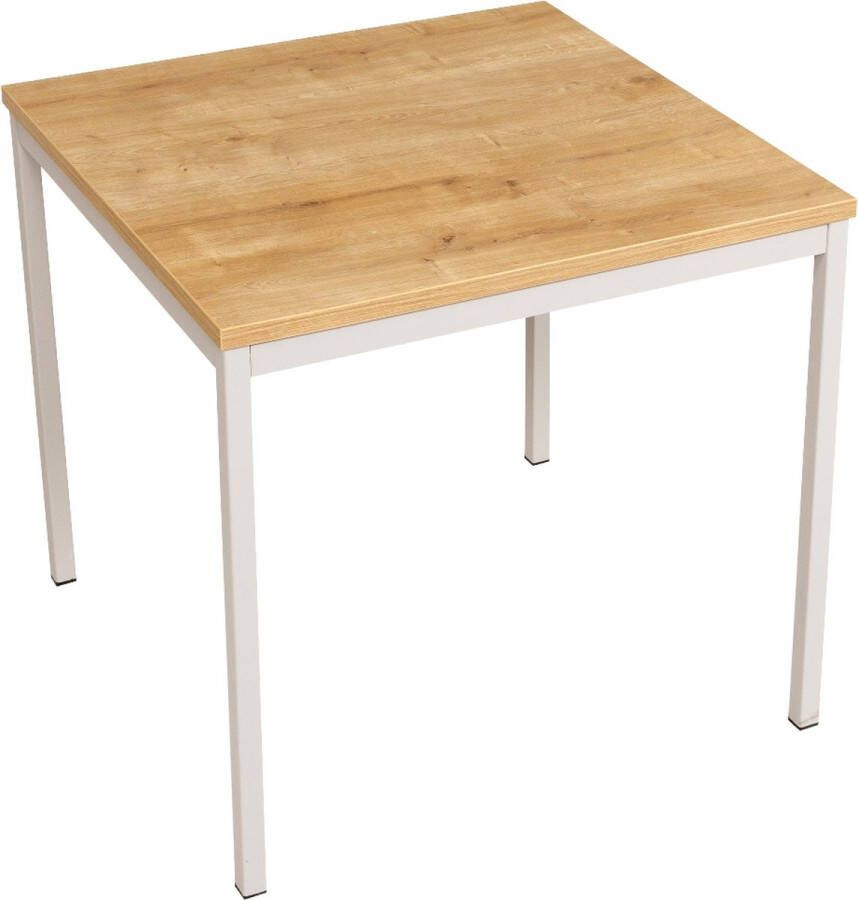 Furni24 Multifunctionele tafel 80 x 80 cm Computertafel Werktafel Bureau Eettafel in saffier eiken decor grijs - Foto 3