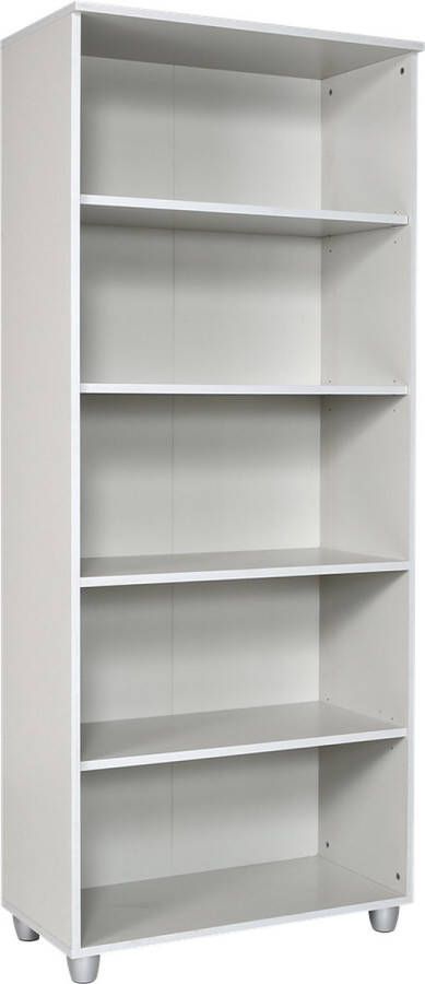 Furni24 Plankkast open kast boekenplank 80 cm x 40 cm x 190 cm grijs decor