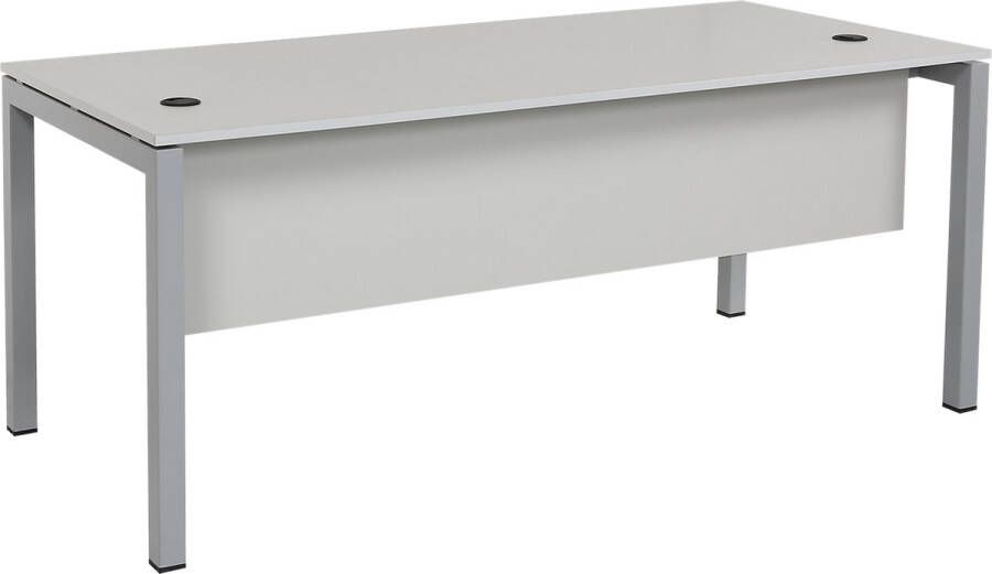 Furni24 Tetra bureau homeoffice bureautafel 180 x 80 x 75 cm grijs decor zilver RAL 9006 inclusief kabelgoot - Foto 2