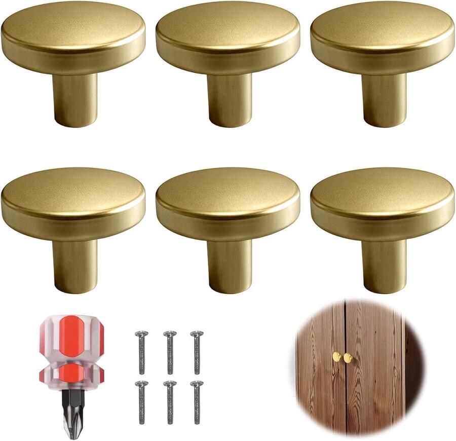 Furniture Handle 25 × 20 mm 6 Stuks Gouden Meubelhandgrepen Vintage Handgrepen Elegante Handgrepen voor Kasten Chest of Drawers Dressoirs en Kastdeuren Goud