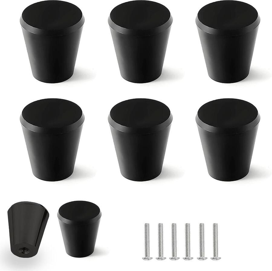 Furniture Handles Set van 6 Zwart