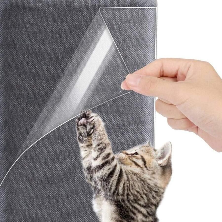 Furniture Protector Scratch Guards Transparent with Pins for Protecting Upholstered Furniture Sofa Carpets And Doors 8 PCS (47x15cm 45x30cm)