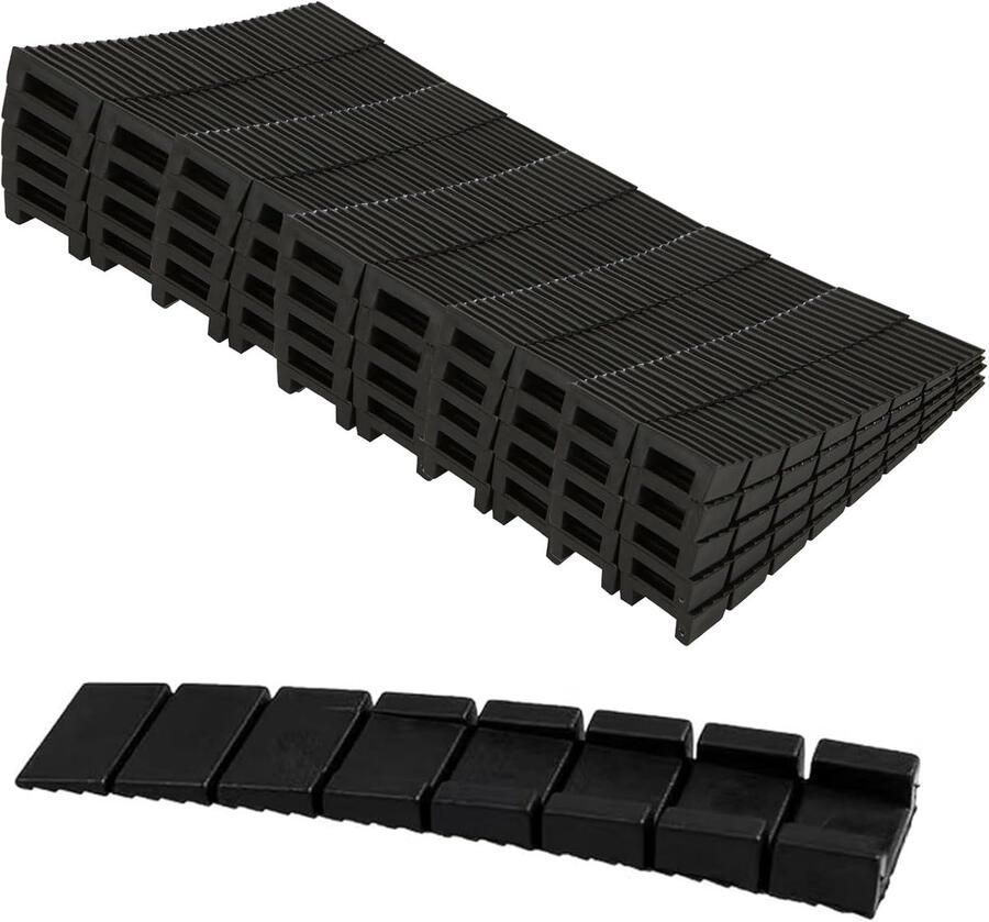 Furniture wedges stop wedges plastic compensation wedges 50 pieces wedge thickness floor leveling suitable for leveling furniture household appliances cabinets black home improvement tools