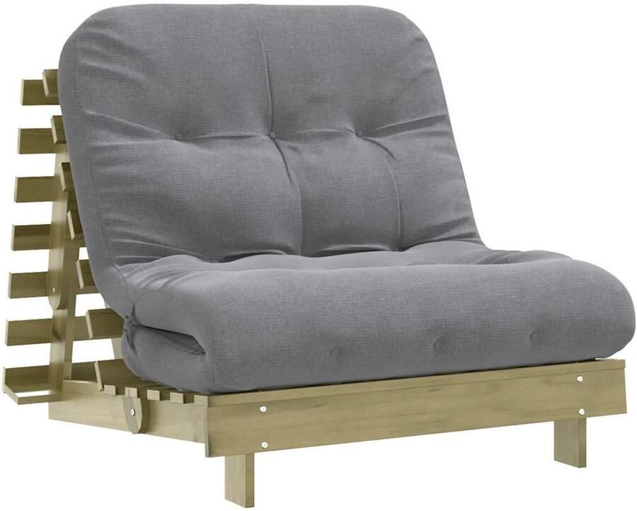Vida XL vidaXL Futon slaapbank met matras 90x206x11 cm geÃ¯mpregneerd hout-VXL-846765 - Foto 3