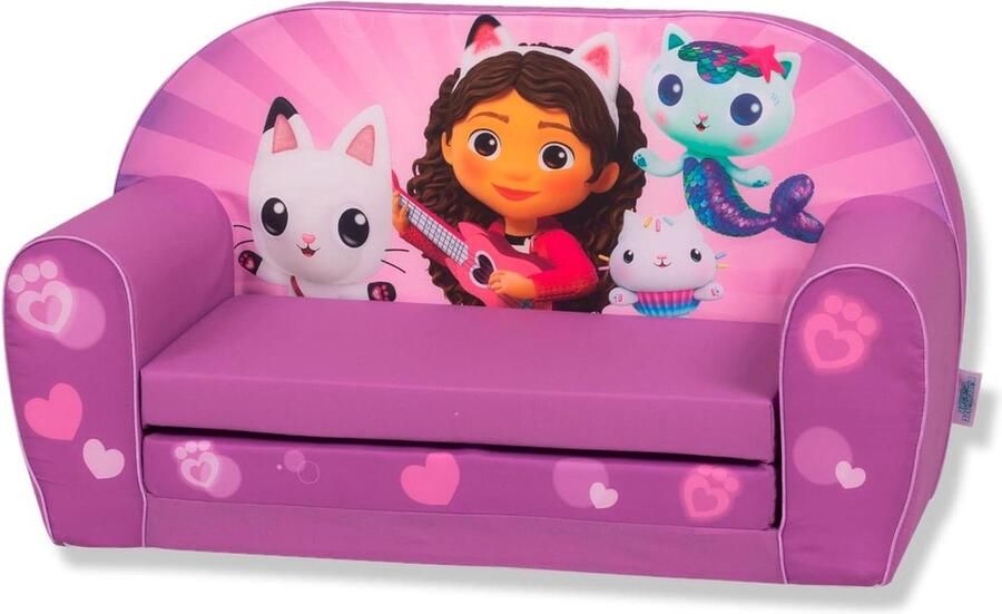 Kinderbankstoel converteerbare peuterstoel uitklapbare kindersofa met zijzakken afneembare hoes armleuningstoel voor meisje of jongen