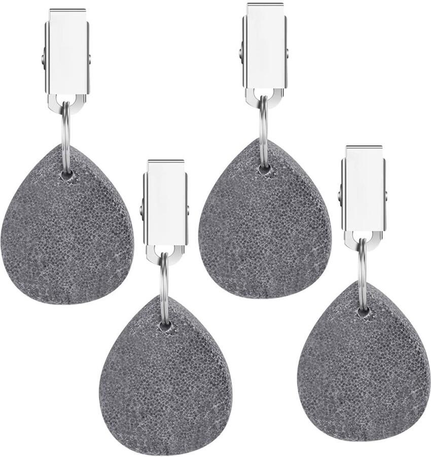 Gadom Tafelkleedgewichten Natuursteen 4 stuks Tafelkleedhouders Buiten Tafelkleedhangers Stenen Tafelkleedgewichten Hangers met Clips voor Buitenfeest Picknick Tafeldecoratie