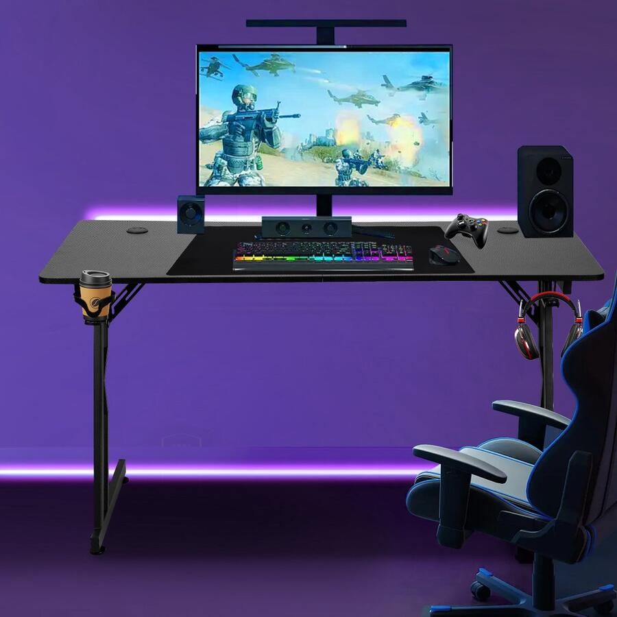 Gaming Bureau 120x60 cm Game Bureau Incl. RGB Muismat Gaming Desk Computer Tafel Gaming Tafel